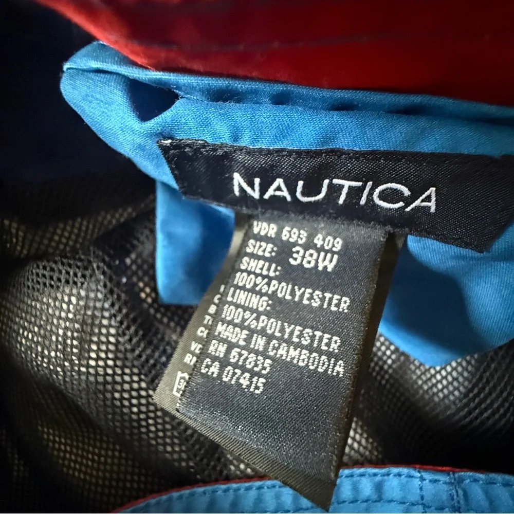 Nautica Ocean Print‎ Vacation Blue Drawstring Swim Trunks Casual Beachwear 38